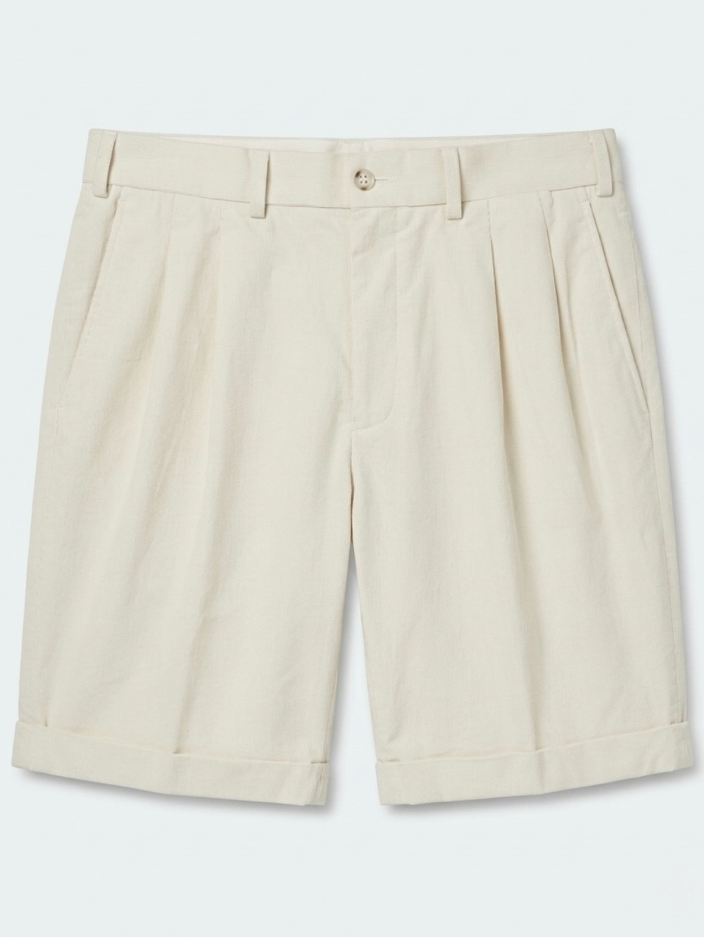 SuitSupply Bosa Ivory Pontoglio 1883 Pleated Corduroy Shorts 32